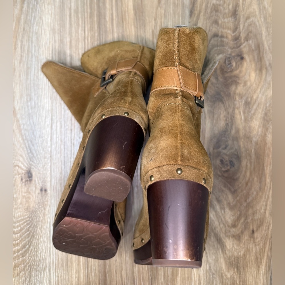 UGG Amoret Chestnut Shearling Clog Booties Size 7 LNC - Picture 3 of 8